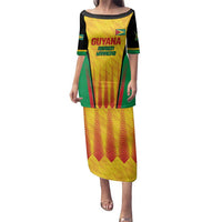 Custom Amazon Warriors Guyana Cricket Family Matching Puletasi and Hawaiian Shirt Ready For Glory Yellow Version - Wonder Print Shop