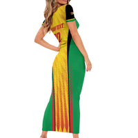 Custom Amazon Warriors Guyana Cricket Family Matching Short Sleeve Bodycon Dress and Hawaiian Shirt Ready For Glory Yellow Version - Wonder Print Shop