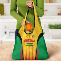 Custom Amazon Warriors Guyana Cricket Grocery Bag Ready For Glory Yellow Version - Wonder Print Shop