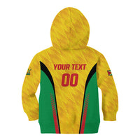 Custom Amazon Warriors Guyana Cricket Kid Hoodie Ready For Glory Yellow Version - Wonder Print Shop