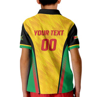 Custom Amazon Warriors Guyana Cricket Kid Polo Shirt Ready For Glory Yellow Version - Wonder Print Shop