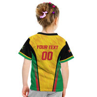 Custom Amazon Warriors Guyana Cricket Kid T Shirt Ready For Glory Yellow Version - Wonder Print Shop