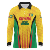 Custom Amazon Warriors Guyana Cricket Long Sleeve Polo Shirt Ready For Glory Yellow Version - Wonder Print Shop
