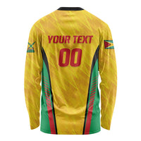 Custom Amazon Warriors Guyana Cricket Long Sleeve Shirt Ready For Glory Yellow Version - Wonder Print Shop