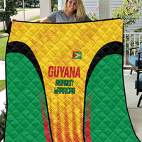 Custom Amazon Warriors Guyana Cricket Quilt Ready For Glory Yellow Version - Wonder Print Shop