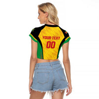 Custom Amazon Warriors Guyana Cricket Raglan Cropped T Shirt Ready For Glory Yellow Version - Wonder Print Shop