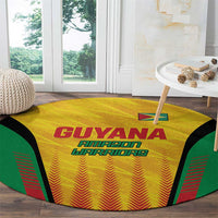 Custom Amazon Warriors Guyana Cricket Round Carpet Ready For Glory Yellow Version - Wonder Print Shop