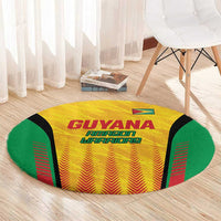 Custom Amazon Warriors Guyana Cricket Round Carpet Ready For Glory Yellow Version - Wonder Print Shop