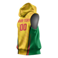 Custom Amazon Warriors Guyana Cricket Sleeveless Hoodie Ready For Glory Yellow Version - Wonder Print Shop