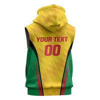 Custom Amazon Warriors Guyana Cricket Sleeveless Zip Hoodie Ready For Glory Yellow Version - Wonder Print Shop