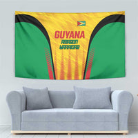 Custom Amazon Warriors Guyana Cricket Tapestry Ready For Glory Yellow Version - Wonder Print Shop