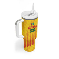 Custom Amazon Warriors Guyana Cricket Tumbler With Handle Ready For Glory Yellow Version - Wonder Print Shop