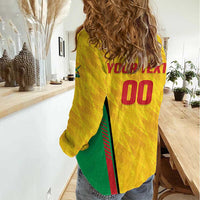 Custom Amazon Warriors Guyana Cricket Women Casual Shirt Ready For Glory Yellow Version - Wonder Print Shop