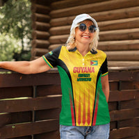 Custom Amazon Warriors Guyana Cricket Women Polo Shirt Ready For Glory Yellow Version - Wonder Print Shop