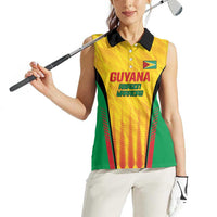 Custom Amazon Warriors Guyana Cricket Women Sleeveless Polo Shirt Ready For Glory Yellow Version - Wonder Print Shop