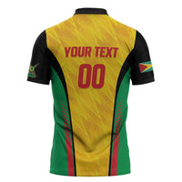Custom Amazon Warriors Guyana Cricket Zipper Polo Shirt Ready For Glory Yellow Version - Wonder Print Shop