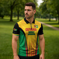 Custom Amazon Warriors Guyana Cricket Zipper Polo Shirt Ready For Glory Yellow Version - Wonder Print Shop