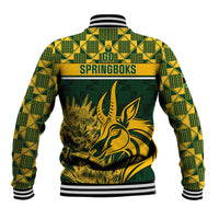South Africa Rugby Baseball Jacket Go Springboks African Pattern - Wonder Print Shop