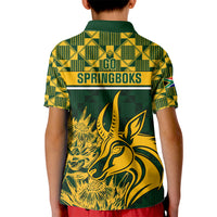 South Africa Rugby Kid Polo Shirt Go Springboks African Pattern - Wonder Print Shop