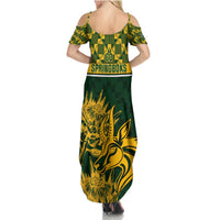 South Africa Rugby Summer Maxi Dress Go Springboks African Pattern - Wonder Print Shop