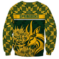 South Africa Rugby Sweatshirt Go Springboks African Pattern - Wonder Print Shop