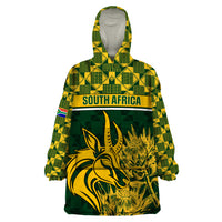 South Africa Rugby Wearable Blanket Hoodie Go Springboks African Pattern - Wonder Print Shop