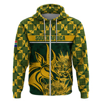 Custom South Africa Rugby Hoodie Go Springboks African Pattern - Wonder Print Shop
