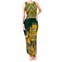 Custom South Africa Rugby Tank Maxi Dress Go Springboks African Pattern - Wonder Print Shop