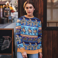 Hawaii Turtles Pattern Special Blue Ugly Christmas Sweater - Wonder Print Shop