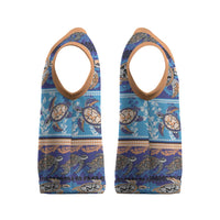 Hawaii Turtles Pattern Special Blue Christmas Knitted V-Neck Vest - Wonder Print Shop