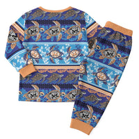 Hawaii Turtles Pattern Special Blue Christmas Pajama Set - Wonder Print Shop