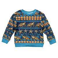 Hawaii Turtles Starfish Unique Pattern Kid Ugly Christmas Sweater - Wonder Print Shop