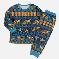 Hawaii Turtles Starfish Unique Pattern Christmas Pajama Set - Wonder Print Shop