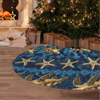Hawaii Turtles Starfish Unique Pattern Tree Skirt - Wonder Print Shop