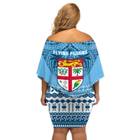 Fiji Rugby Family Matching Off Shoulder Short Dress and Hawaiian Shirt Fijian Go 2023 World Cup - Wonder Print Shop