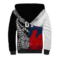 Custom New Zealand And France Rugby Sherpa Hoodie XV de France Kiwi Silver Fern 2023 World Cup - Wonder Print Shop