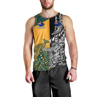 Custom New Zealand And Australia Rugby Men Tank Top Wallabies Kiwi Silver Fern 2023 World Cup - Wonder Print Shop
