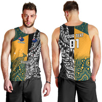Custom New Zealand And Australia Rugby Men Tank Top Wallabies Kiwi Silver Fern 2023 World Cup - Wonder Print Shop