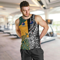 Custom New Zealand And Australia Rugby Men Tank Top Wallabies Kiwi Silver Fern 2023 World Cup - Wonder Print Shop
