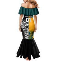 Custom New Zealand And Australia Rugby Mermaid Dress Wallabies Kiwi Silver Fern 2023 World Cup - Wonder Print Shop