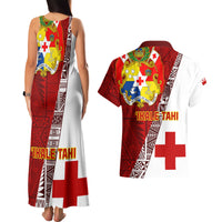 Tonga Rugby Couples Matching Tank Maxi Dress and Hawaiian Shirt Tongan Go 2023 World Cup - Wonder Print Shop