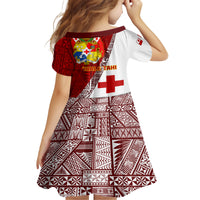 Tonga Rugby Family Matching Off Shoulder Short Dress and Hawaiian Shirt Tongan Go 2023 World Cup - Wonder Print Shop