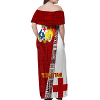 Tonga Rugby Off Shoulder Maxi Dress Tongan Go 2023 World Cup - Wonder Print Shop