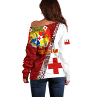 Tonga Rugby Off Shoulder Sweater Tongan Go 2023 World Cup - Wonder Print Shop
