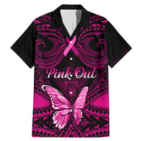 Personalised Pink Out Family Matching Mermaid Dress and Hawaiian Shirt Breast Cancer Awareness Polynesian Pattern Black Version - Wonder Print Shop