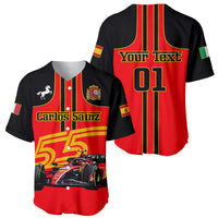 Personalised Carlos Sainz 55 Baseball Jersey 2023 Singapore GP - Wonder Print Shop