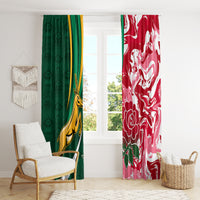 Custom South Africa and England Rugby Window Curtain The Red Rose Protea Pattern - Wonder Print Shop