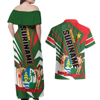 Republiek Suriname Couples Matching Off Shoulder Maxi Dress and Hawaiian Shirt Special Edition - Wonder Print Shop