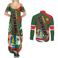 Republiek Suriname Couples Matching Summer Maxi Dress and Long Sleeve Button Shirt Special Edition - Wonder Print Shop