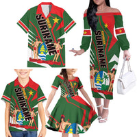 Republiek Suriname Family Matching Off The Shoulder Long Sleeve Dress and Hawaiian Shirt Special Edition - Wonder Print Shop
